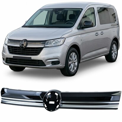 Volkswagen-Caddy-5-Grill-Zwart-Glans-met-Chromen-Lijsten-2020-Caddy-V-SB-OEM-Look