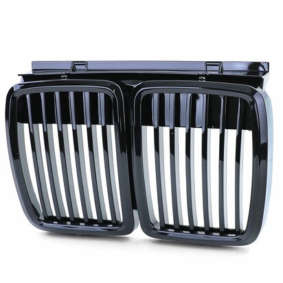 Grill-Voor-Bmw-3-Serie-E30-Zwart-glans