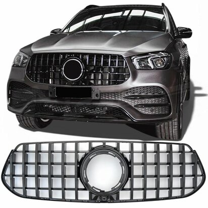mercedes-gle-v167-c167-facelift-panamericana-grill-hoogglans-zwart-amg-line
