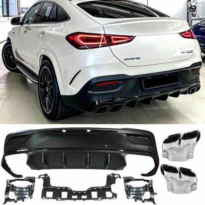 mercedes-gle-coupe-c167-amg-line-diffuser-gle63-look-chrome-uitlaat