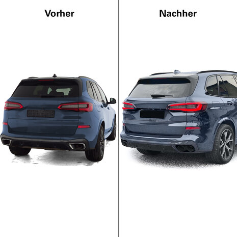 BMW X5 G05 M Pakket 40i Uitlaat Sierstuk Dubbel Rond Black RVS