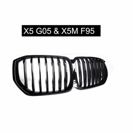 Passend Voor Bmw X5 G05 Sport Grill Hoogglans Enkele Spijl Hoogglans Zwart