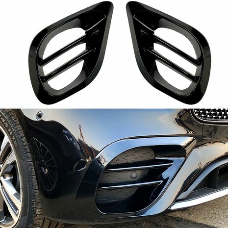 Bumper Grill Spoiler Glans Zwart Geschikt Voor Mercedes E Klasse W213 A238 C238 AMG Line Facelift