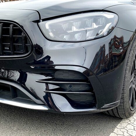Bumper Grill Spoiler Glans Zwart Geschikt Voor Mercedes E Klasse W213 A238 C238 AMG Line Facelift