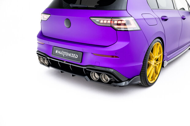 Maxton Design Rear Splitter Diffuser Vertical Bar Geschikt Voor Volkswagen Golf 8 R Facelift Versie 1