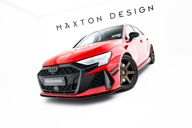 Maxton Design Audi RS3 Sedan 8Y Facelift Splitter Spoiler Pro Street Versie 1