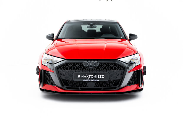 Maxton Design Audi RS3 Sedan 8Y Facelift Splitter Spoiler Pro Street Versie 1
