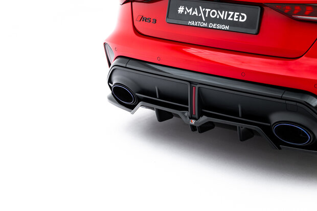Maxton Design Audi RS3 8Y Sedan Facelift Rear Diffuser Vertical Bar Versie 1