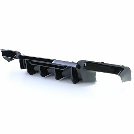 Bumper Diffuser Glans Zwart + Chrome Uitlaat Sierstuk Voor Bmw 5 Serie F10 F11 520 523 525 528 530  M Pakket