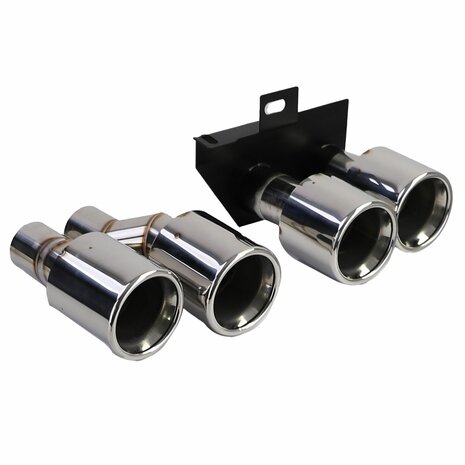 Bumper Diffuser Glans Zwart + Chrome Uitlaat Sierstuk Voor Bmw 5 Serie F10 F11 520 523 525 528 530  M Pakket