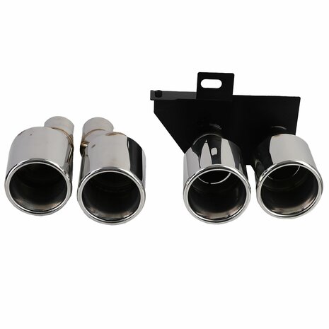 Bumper Diffuser Glans Zwart + Chrome Uitlaat Sierstuk Voor Bmw 5 Serie F10 F11 520 523 525 528 530  M Pakket