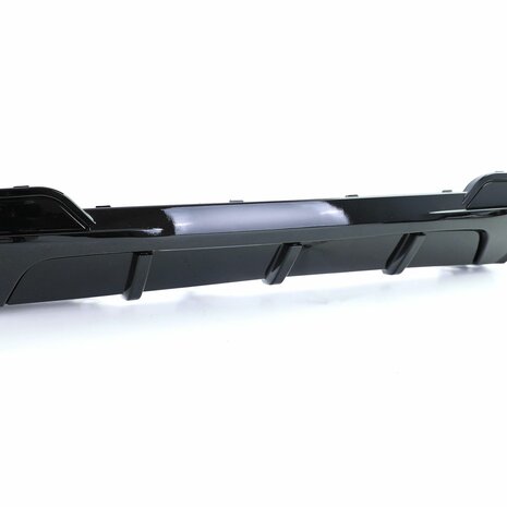Diffuser Glans Zwart + 4 x Echt Carbon Uitlaat Sierstuk Voor Bmw 5 Serie F10 F11 535i 535D