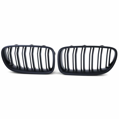 Grill Nieren Voor Bmw 5-serie F10 F11 Mat Zwart Dubbele M5 Spijlen