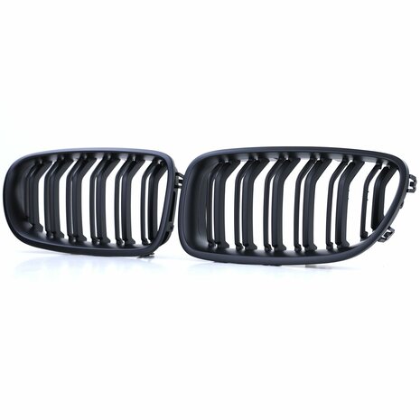 Grill Nieren Voor Bmw 5-serie F10 F11 Mat Zwart Dubbele M5 Spijlen