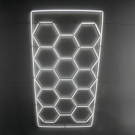 Hexagon LED Plafondverlichting 4,85x2,44m – Premium Garage & Showroom Licht