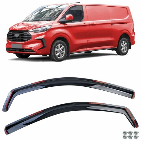 Smoke Zijwindscherm Geschikt Voor Ford Transit Custom / Tourneo Custom Vanaf 2023 Zijwindschermen Zijwind Regen