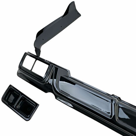 Diffuser Spoiler Voor Ford Transit / Tourneo Custom (vanaf 2023) Sport Look Hoogglans Zwart