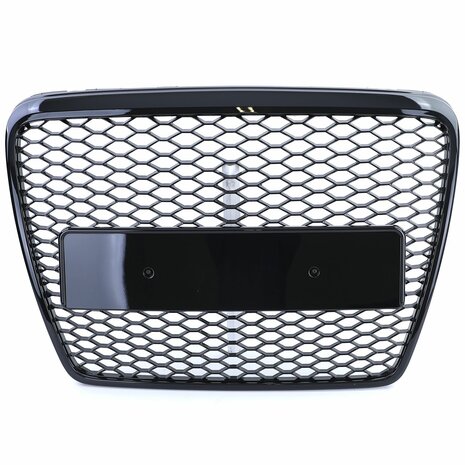 Audi A6 C6/4F Facelift voorgrill zonder embleem hoogglans zwart