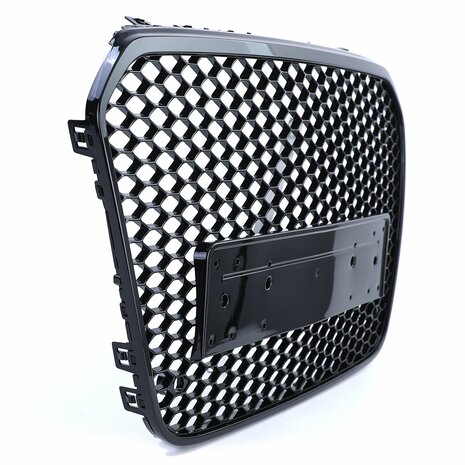 Audi A6 C7/4G Facelift voorgrill zonder embleem hoogglans zwart