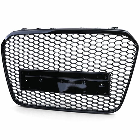 Audi A6 C7/4G Facelift voorgrill zonder embleem hoogglans zwart
