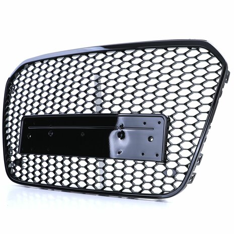 Audi A6 C7/4G Facelift voorgrill zonder embleem hoogglans zwart