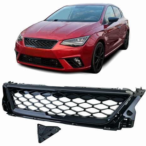 Sport Grill Voor Seat Ibiza 6F / KJ Honingraat Zwart