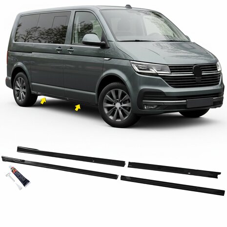 Zijskirts VW T7 2024+ L1 Side Skirts  Zwart Glans Set Links & Rechts