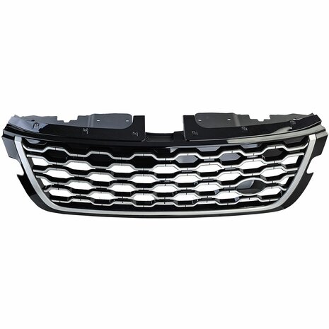 Grill-Range-Rover-Evoque-L551-Glans-Zwart-met-Zilveren-Rand
