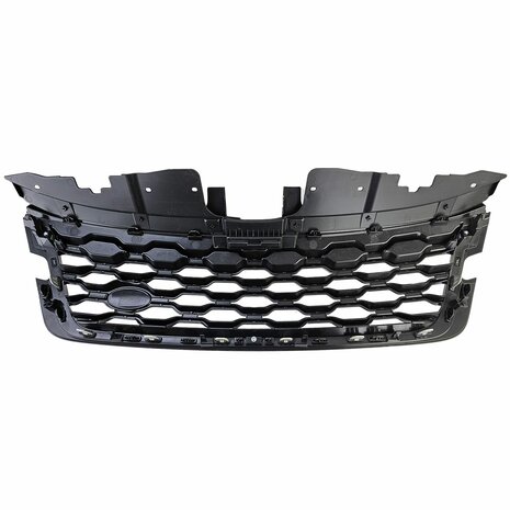Grill-Range-Rover-Evoque-L551-Glans-Zwart-met-Zilveren-Rand