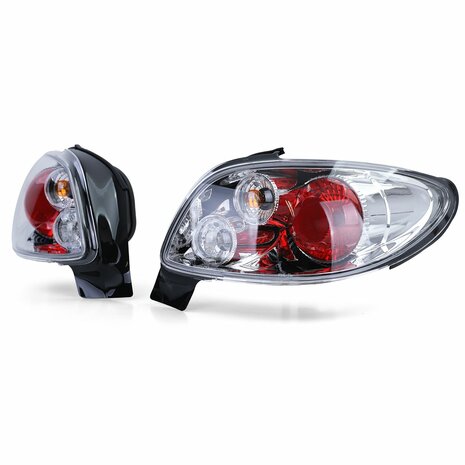 Heldere-Achterlichten-Peugeot-206-CC-Chroom-Set-Links-Rechts