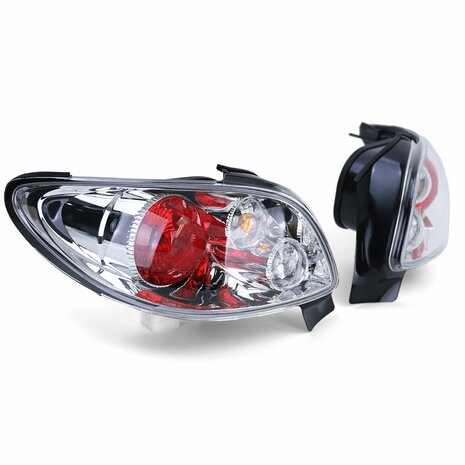 Heldere-Achterlichten-Peugeot-206-CC-Chroom-Set-Links-Rechts