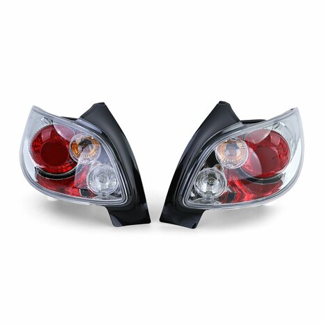 Heldere-Achterlichten-Peugeot-206-Hatchback-Chroom-Set-Links-Rechts