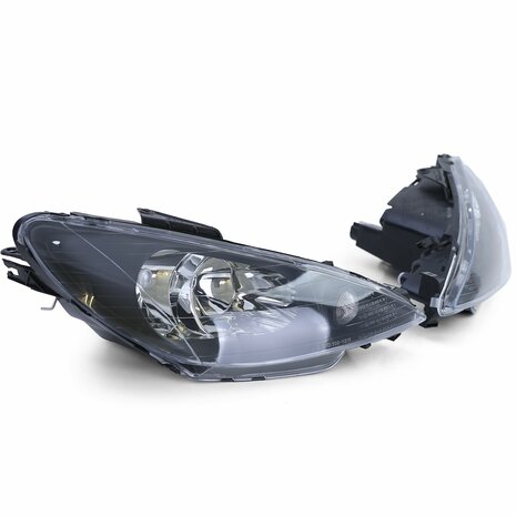Koplampen-Zwart-Peugeot-206-E-keur-Plug-Play