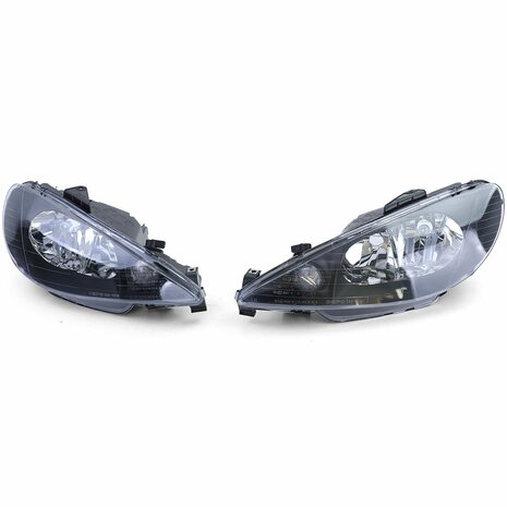 Koplampen-Zwart-Peugeot-206-E-keur-Plug-Play