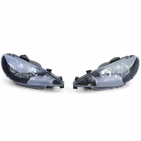 Koplampen-Zwart-Peugeot-206-E-keur-Plug-Play