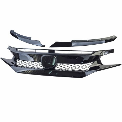 Sport-Grill-Honda-Civic-X-FC-FK-2016-2020-TR-Performance-Glans-Zwart