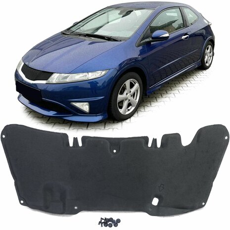 Motorkap-Demping-isolatie-Mat-Honda-Civic-VIII-1.4-Hatchback-08-11-Met-Clips