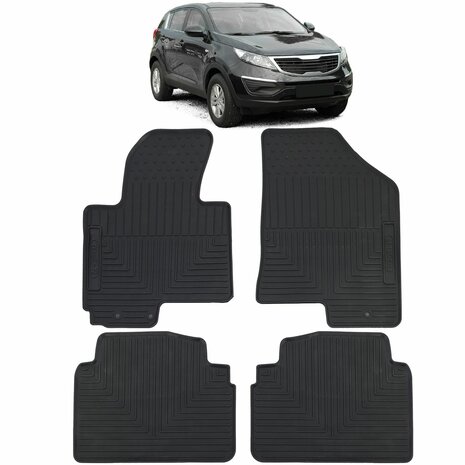 Rubberen-Automatten-Kia-Sportage-SL-Vanaf-2010-t-m-2015-All-Weather-Vloermatten-Zwart