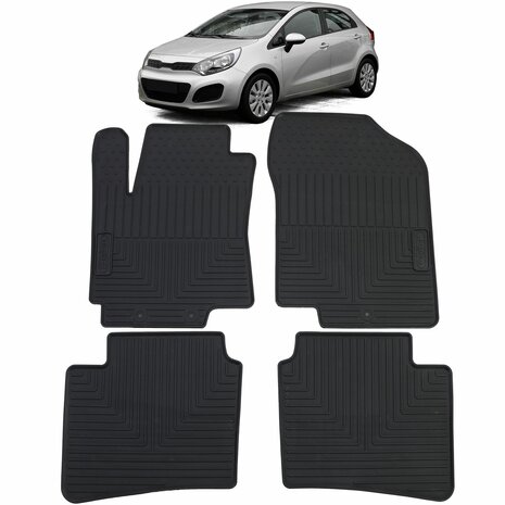 Rubberen-Automatten-Kia-Rio-UB-Vanaf-2011-t-m-2016-All-Weather-Vloermatten-Zwart