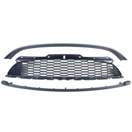 Grill-Set-Mat-Zwart-Mini-R55-R56-3-delig-Sportieve-Frontupgrade