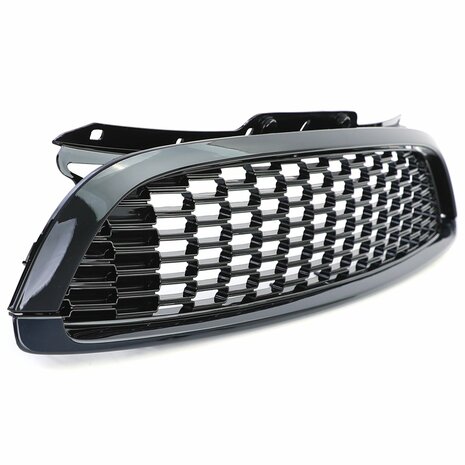 Grill-Set-Glans-Zwart-Mini-R55-R56-3-delig-Sportieve-Frontupgrade