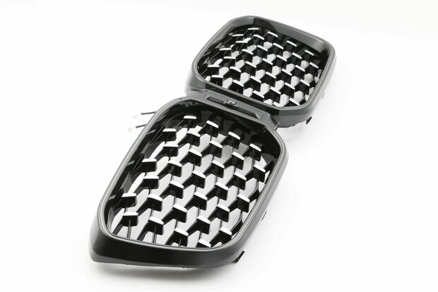 LED-Sport-Grille-BMW-X3-X4-G01-G02-LCI-vanaf 2021-chrome Zwart Diamond