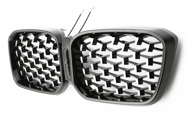 LED-Sport-Grille-BMW-X3-X4-G01-G02-LCI-vanaf 2021-chrome Zwart Diamond