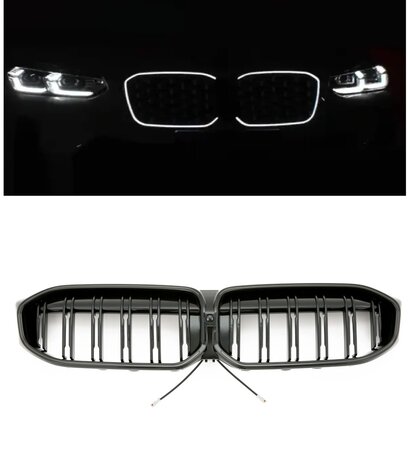 LED-Sport-Grille-BMW-3-Serie-G20-G21-LCI-vanaf-07-2022-Glans-Zwart-Dubbele-Spijl