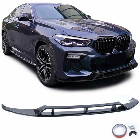 Spoiler Splitter Voor Bmw X6 G06 M Pack Glans Zwart Performance Look