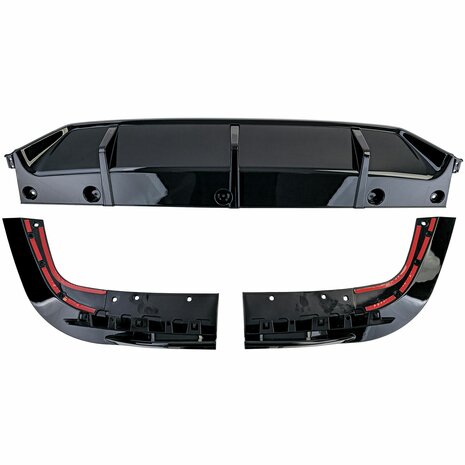 Bumper-Diffuser-BMW-X5-G05-M-Pack-Glans-Zwart