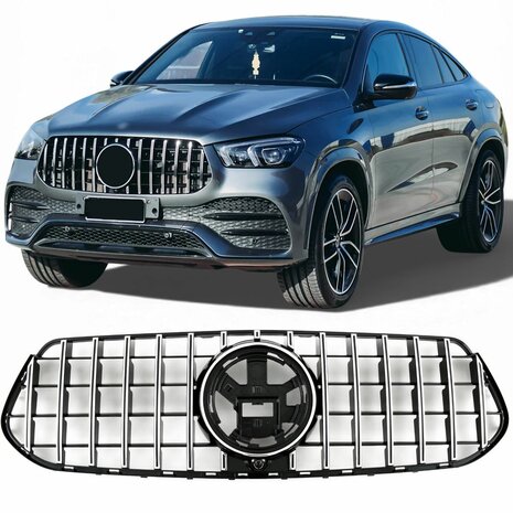 mercedes-gle-v167-c167-facelift-panamericana-grill-zwart-chrome-amg-line