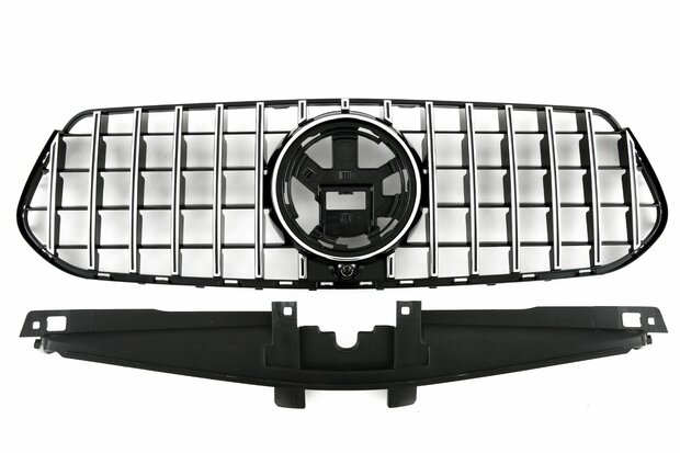 mercedes-gle-v167-c167-facelift-panamericana-grill-zwart-chrome-amg-line