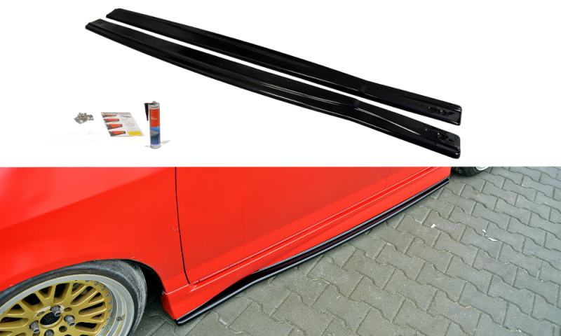 Sideskirt Diffuser Honda Jazz Mk1 Hoogglans Zwart