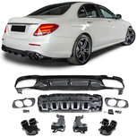 Geschikt voor Mercedes E Klasse W213 E63 AMG Look diffuser met 4 x Zwart uitlaat Design Geschikt voor Mercedes E Klasse W213 E63 AMG Look diffuser met 4 x Zwart uitlaat Design